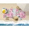Watercolor Peonies Beach Towel Lifestyle