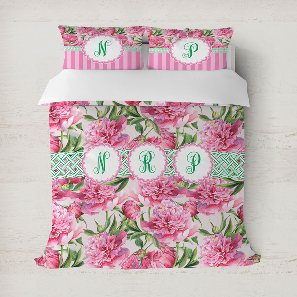Custom Watercolor Peonies Duvet Cover (Personalized)