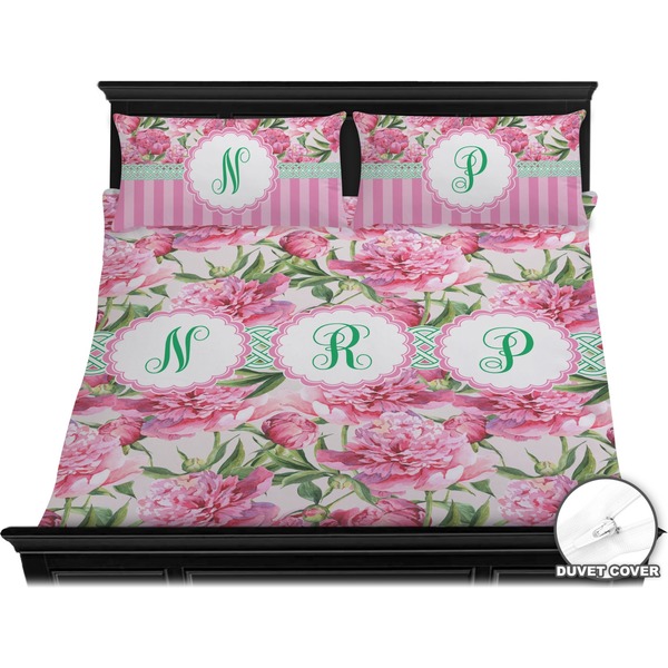 Watercolor Peonies Bedding Set (King) - Duvet