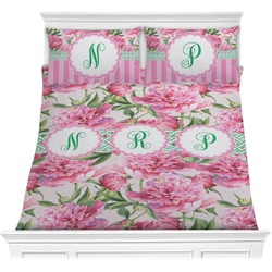 Watercolor Peonies Comforter Set - Full / Queen (Personalized)