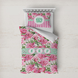 Watercolor Peonies Duvet Cover Set - Twin XL (Personalized)