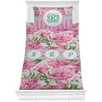 Watercolor Peonies Comforter Set - Twin XL (Personalized)