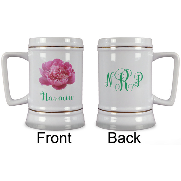 Watercolor Peonies Beer Stein - Approval