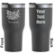 Watercolor Peonies Black RTIC Tumbler - Front and Back