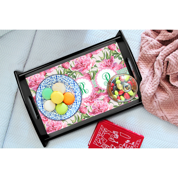 Watercolor Peonies Black Tray - Lifestyle (UPDATED)