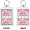 Watercolor Peonies Bling Keychain (Front + Back)