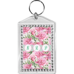 Watercolor Peonies Bling Keychain (Personalized)