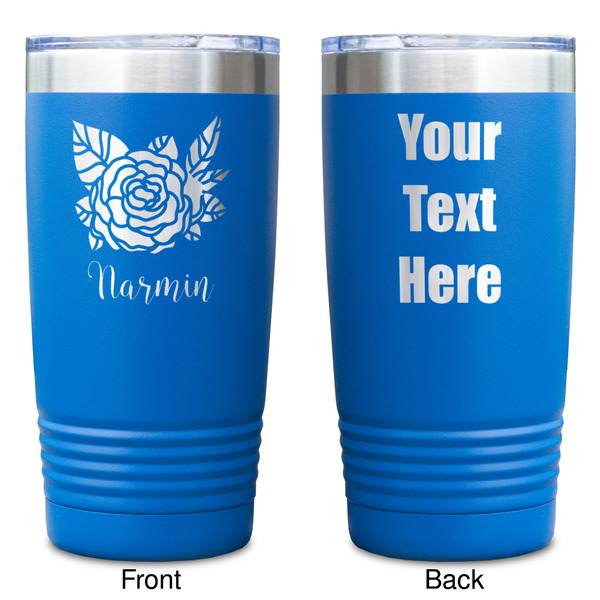 Watercolor Peonies Blue Polar Camel Tumbler - 20oz - Double Sided - Approval