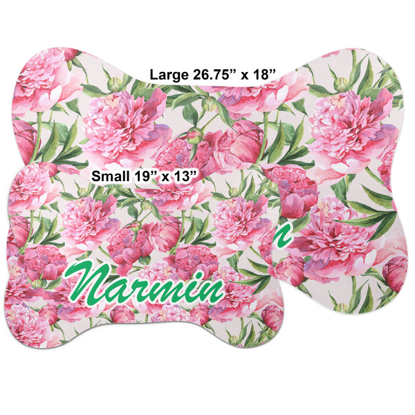 Watercolor Peonies Bone Shaped Mat Comparison