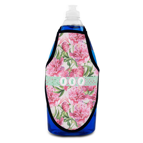 Watercolor Peonies Bottle Apron - Soap - FRONT