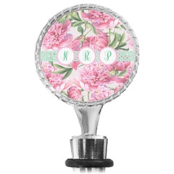 Watercolor Peonies Wine Bottle Stopper (Personalized)
