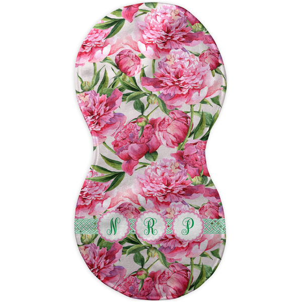 Watercolor Peonies Burp Peanut Shaped Flat