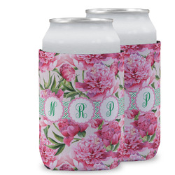 Watercolor Peonies Can Cooler (12 oz) w/ Multiple Names