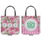 Watercolor Peonies Canvas Tote - Front and Back