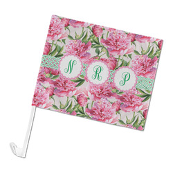Watercolor Peonies Car Flag - Large (Personalized)