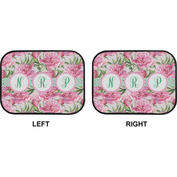 Watercolor Peonies Car Floor Mats (Back Seat) (Approval)