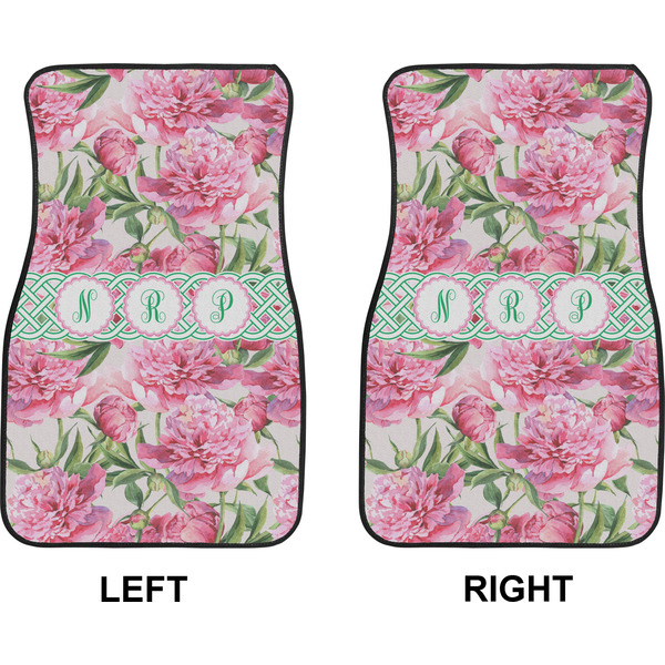 Watercolor Peonies Car Mat Front - Approval