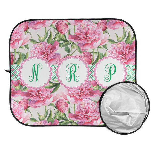 Watercolor Peonies Car Sun Shades - FOLDED & UNFOLDED