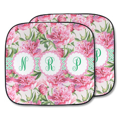 Watercolor Peonies Car Sun Shade - Two Piece (Personalized)