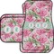 Watercolor Peonies Car Floor Mats Set - 2 Front & 2 Back (Personalized)