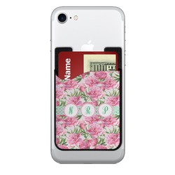 Watercolor Peonies 2-in-1 Cell Phone Credit Card Holder & Screen Cleaner (Personalized)