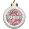 Watercolor Peonies Ceramic Ball Ornament (Personalized)