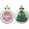 Watercolor Peonies Ceramic Christmas Ornament - X-Mas Tree (APPROVAL)