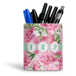 Watercolor Peonies Ceramic Pen Holder