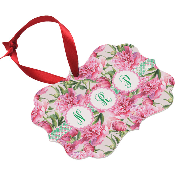 Watercolor Peonies Christmas Ornament