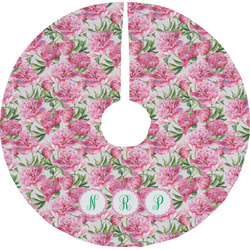 Watercolor Peonies Tree Skirt (Personalized)