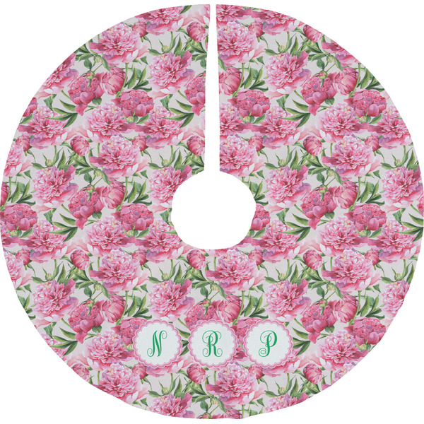 Custom Watercolor Peonies Tree Skirt (Personalized)