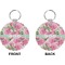 Watercolor Peonies Circle Keychain (Front + Back)