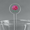 Watercolor Peonies 5.5" Round Plastic Stir Sticks - Clear