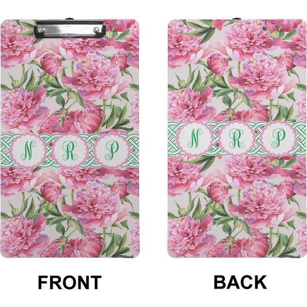 Watercolor Peonies Clipboard (Legal) (Front + Back)