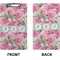 Watercolor Peonies Clipboard (Legal) (Front + Back)