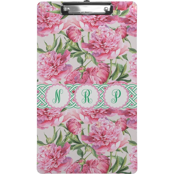 Custom Watercolor Peonies Clipboard (Legal Size) (Personalized)