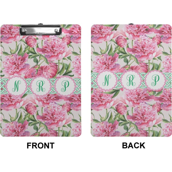 Watercolor Peonies Clipboard (Letter) (Front + Back)