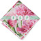 Watercolor Peonies Cloth Napkins - Personalized Lunch (Folded Four Corners)