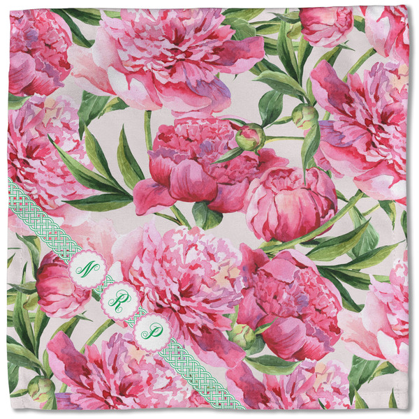 Watercolor Peonies Cloth Napkins - Personalized Lunch (Single Full Open)