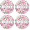 Watercolor Peonies Coaster Round Rubber Back - Apvl