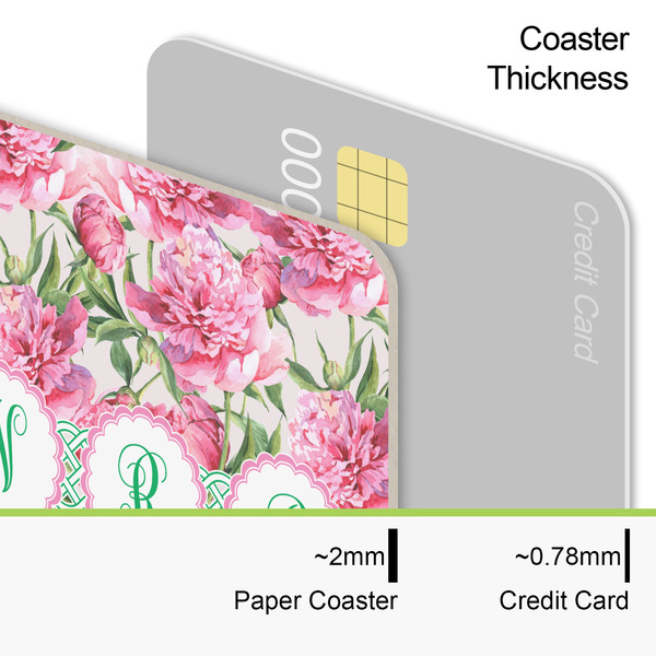 Watercolor Peonies Coaster Thickness