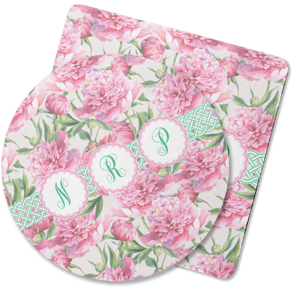 Custom Watercolor Peonies Rubber Backed Coaster (Personalized)