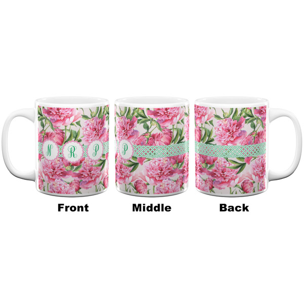Watercolor Peonies Coffee Mug - 11 oz - White APPROVAL