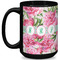 Watercolor Peonies Coffee Mug - 15 oz - Black Full