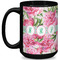 Watercolor Peonies 15 Oz Coffee Mug - Black (Personalized)