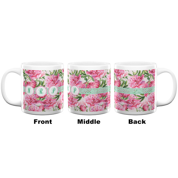 Watercolor Peonies Coffee Mug - 20 oz - White APPROVAL