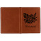 Watercolor Peonies Cognac Leather Passport Holder Outside Single Sided - Apvl