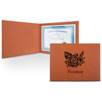 Watercolor Peonies Leatherette Certificate Holder - Front (Personalized)