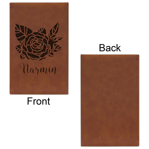 Watercolor Peonies Cognac Leatherette Journal - Single Sided - Apvl