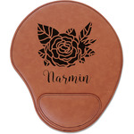 Watercolor Peonies Leatherette Mouse Pad with Wrist Support (Personalized)